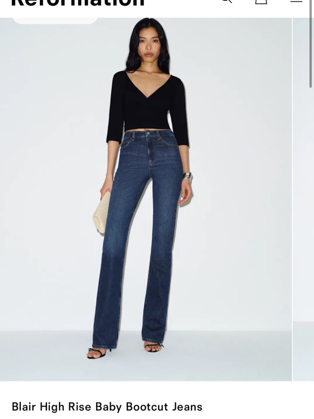 REFORMATION BLAIR High Rise Baby Boot Cut Jeans Size 27